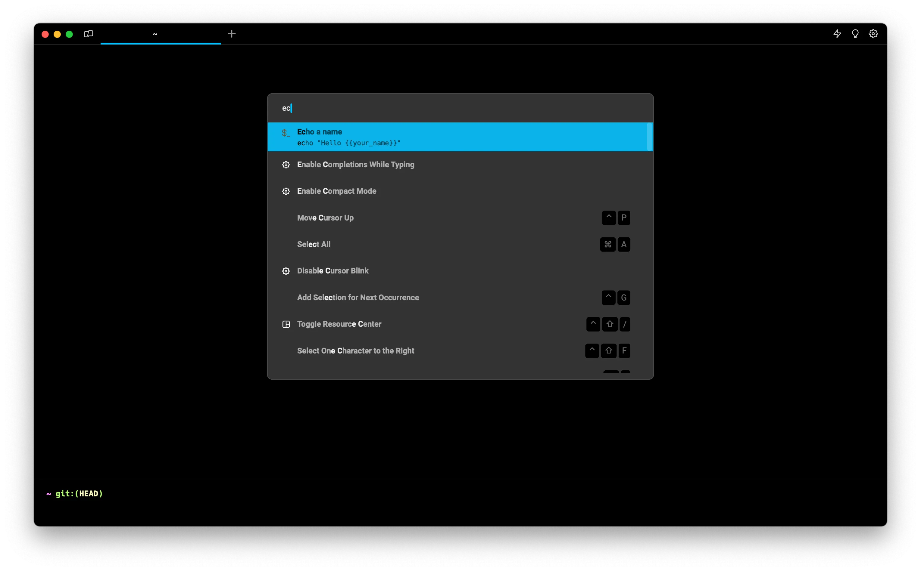 Search for any workflow in the Command Palette with Cmd+P